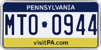 PA license plate MTO0944