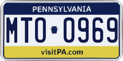 PA license plate MTO0969