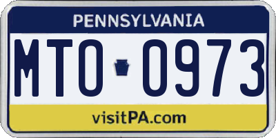 PA license plate MTO0973