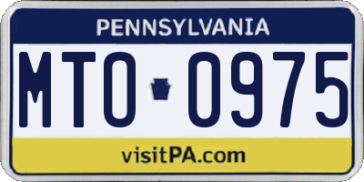 PA license plate MTO0975