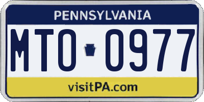PA license plate MTO0977