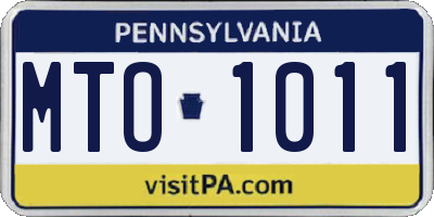 PA license plate MTO1011