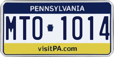PA license plate MTO1014