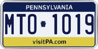 PA license plate MTO1019