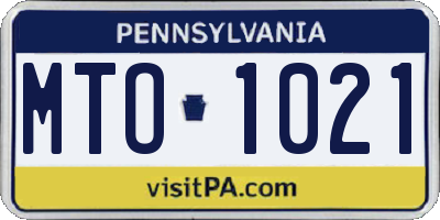 PA license plate MTO1021