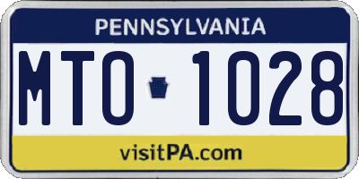 PA license plate MTO1028