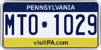 PA license plate MTO1029
