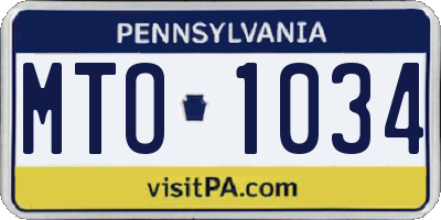 PA license plate MTO1034