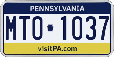 PA license plate MTO1037