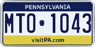 PA license plate MTO1043
