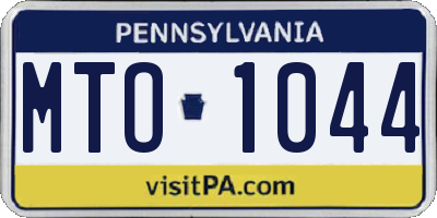 PA license plate MTO1044