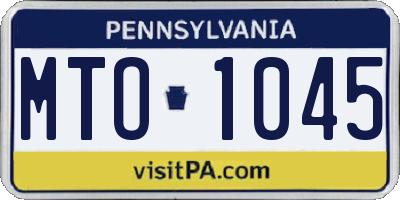 PA license plate MTO1045