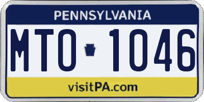PA license plate MTO1046