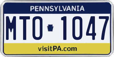PA license plate MTO1047