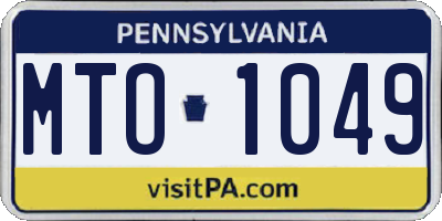 PA license plate MTO1049