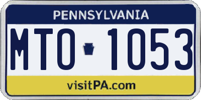 PA license plate MTO1053