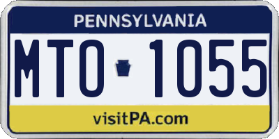 PA license plate MTO1055
