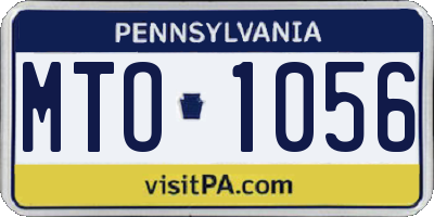 PA license plate MTO1056