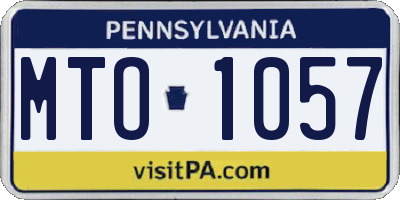 PA license plate MTO1057