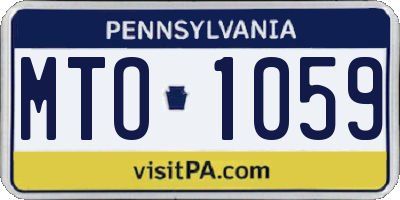 PA license plate MTO1059