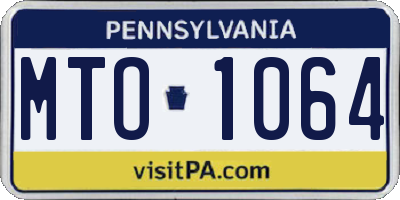 PA license plate MTO1064