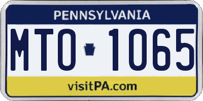 PA license plate MTO1065