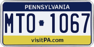 PA license plate MTO1067