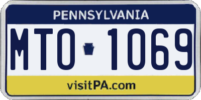 PA license plate MTO1069