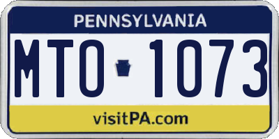 PA license plate MTO1073