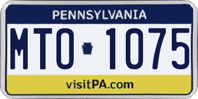 PA license plate MTO1075