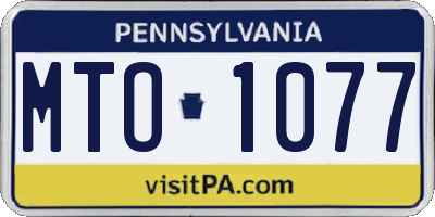 PA license plate MTO1077