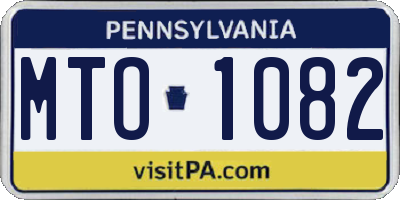 PA license plate MTO1082