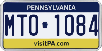 PA license plate MTO1084