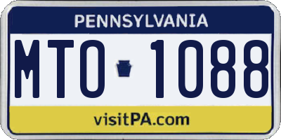PA license plate MTO1088