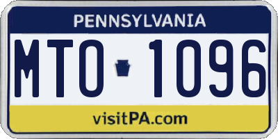 PA license plate MTO1096