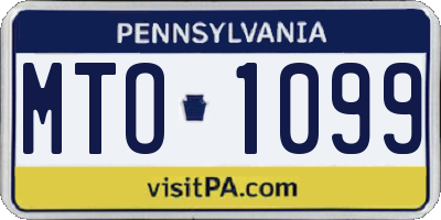 PA license plate MTO1099