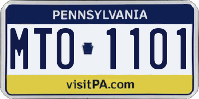 PA license plate MTO1101