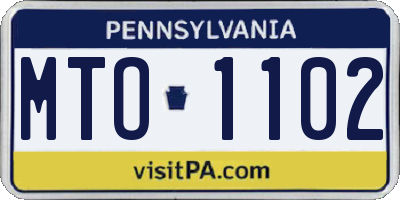 PA license plate MTO1102