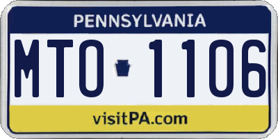 PA license plate MTO1106