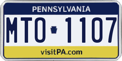 PA license plate MTO1107
