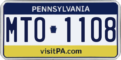 PA license plate MTO1108