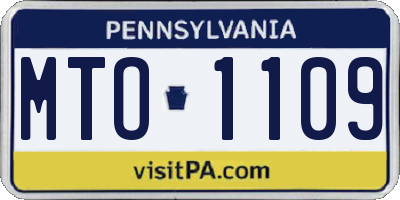 PA license plate MTO1109