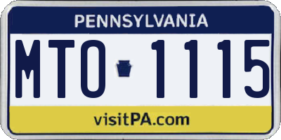 PA license plate MTO1115