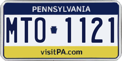 PA license plate MTO1121