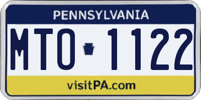 PA license plate MTO1122