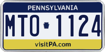 PA license plate MTO1124