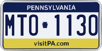 PA license plate MTO1130