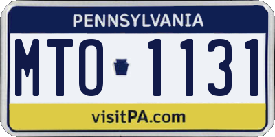 PA license plate MTO1131