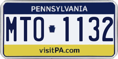 PA license plate MTO1132