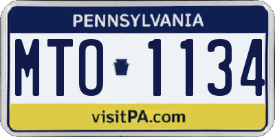 PA license plate MTO1134